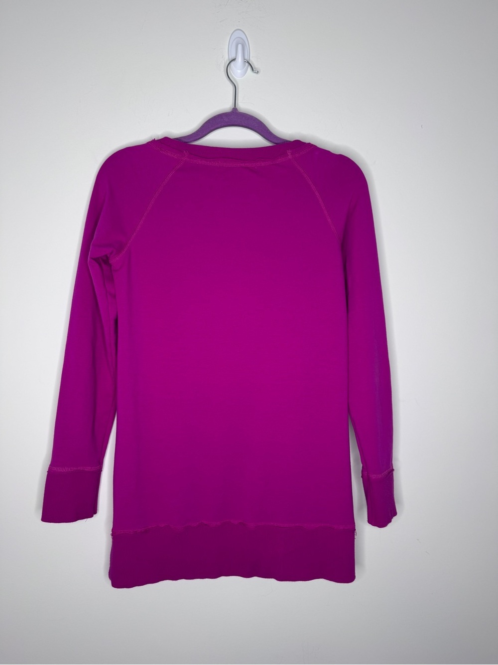 Boston Proper Magenta Fuschia Long-Sleeve Scoop Neck Top - Picture 2 of 5